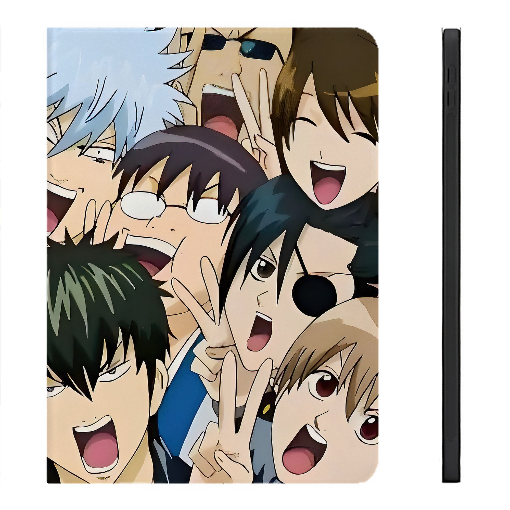 （画像用） ぎんたま 坂田銀時（さかたぎんとき） 神楽 志村新八（しむら しんぱち） GINTAMA Sakata Gintoki Kagura Shimura Shinpachi IPadケース ペンホルダー付き ブックスタイルデザイン